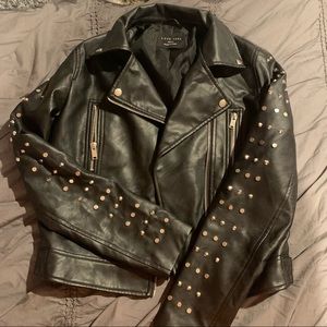 LOVE TREE Black Leather Jacket in Amazing Shape